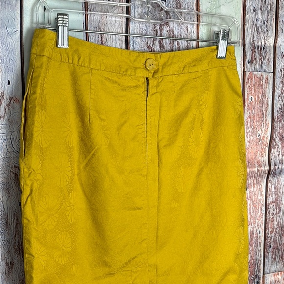 Anthropolologie‎ Edme & Esyllte Tulip Skirt Mustard Yellow Size 2 Floral Mini - Picture 3 of 8